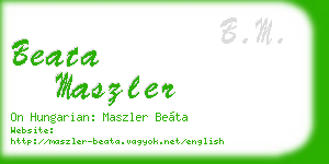 beata maszler business card